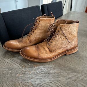 Taft Paris Embossed Leather Men's Boots - Honey